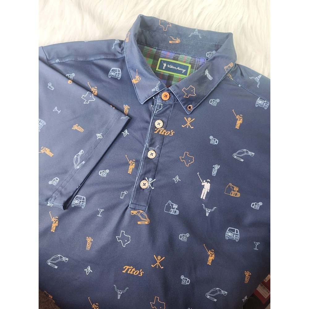 William Murray ~ Titos Vodka ~ Golf Polo Shirt ~  Men's Medium